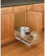 Single Pull-Out Basket in Chrome Wire - Fits Best in B18 Cleveland - Town Sell Cabinets
