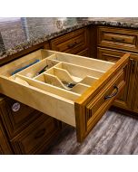 Cut-To-Size Wood Cutlery Tray Insert - Fits Best in B15, DB15-3 B18, or DB18-3 Cleveland - Town Sell Cabinets