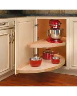 Wood Blind Corner Half-Moon 2 Shelf (Pivot and Slide) - Fits Best in BLB42/45  Cleveland - Town Sell Cabinets