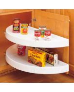 White Blind Corner Half-Moon 2 Shelf (Pivot Only) - Fits Best in BLB42/45  Cleveland - Town Sell Cabinets