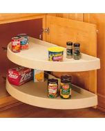 Almond Blind Corner Half-Moon 2 Shelf (Pivot and Slide) - Fits Best in BLB42/45  Cleveland - Town Sell Cabinets