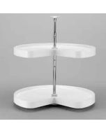 32" Polymer Kidney Shaped Lazy Susan, White Turntable 2-Shelf Set  Cleveland - Town Sell Cabinets