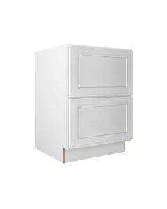 Craftsman White Shaker 2 Drawer Base Cabinet 24" Cleveland - Town Sell Cabinets
