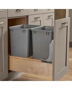 Soft Closing Door Mounting Pull-Out Double 35 Quart Can Waste Container - Lids not available - Fits Best in B18, B18FHD or B21 Cleveland - Town Sell Cabinets