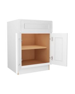 Craftsman White Shaker B24 - Double Door / Single Drawer Base Cabinet Cleveland - Town Sell Cabinets