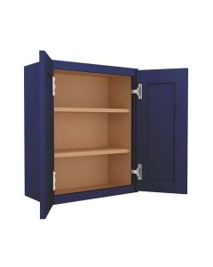 Navy Blue Shaker Wall Cabinet 24"W x 30"H Cleveland - Town Sell Cabinets