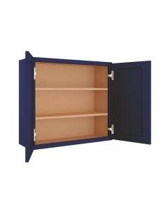 Navy Blue Shaker Wall Cabinet 33'W x 30"H Cleveland - Town Sell Cabinets