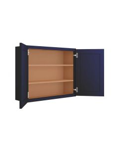 Navy Blue Shaker Wall Cabinet 36"W x 30"H Cleveland - Town Sell Cabinets
