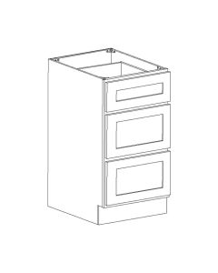 Summit Shaker White Vanity Three Drawer Base Cabinet 12"W Cleveland - Town Sell Cabinets