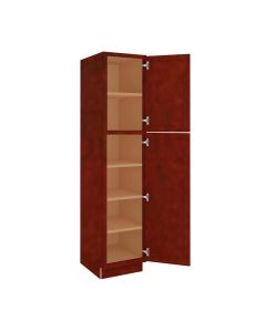 Charleston Cherry Utility Cabinet 18"W x 84"H Cleveland - Town Sell Cabinets