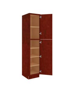 Charleston Cherry Utility Cabinet 18"W x 90"H Cleveland - Town Sell Cabinets