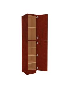 Charleston Cherry Utility Cabinet 18"W x 96"H Cleveland - Town Sell Cabinets