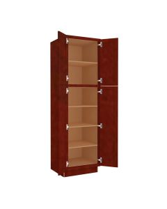 Charleston Cherry Utility Cabinet 24"W x 84"H Cleveland - Town Sell Cabinets