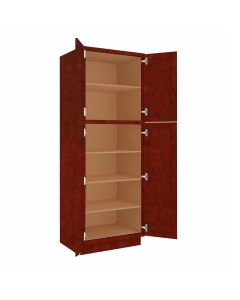 Charleston Cherry Utility Cabinet 30"W x 84"H Cleveland - Town Sell Cabinets