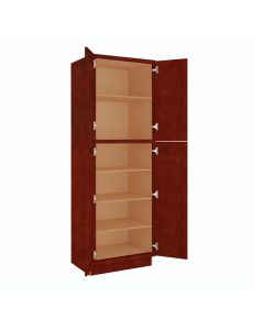 Charleston Cherry Utility Cabinet 30"W x 90"H Cleveland - Town Sell Cabinets
