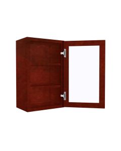 Wall Glass Door Cabinet with Finished Interior 18" x 30" Cleveland - Town Sell Cabinets
