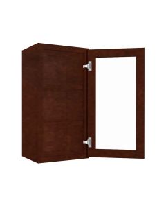 Wall Mullion Glass Door Cabinet with Finished Interior 15" x 30" Cleveland - Town Sell Cabinets