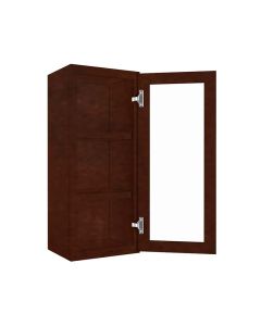 Wall Mullion Glass Door Cabinet with Finished Interior 15" x 36" Cleveland - Town Sell Cabinets