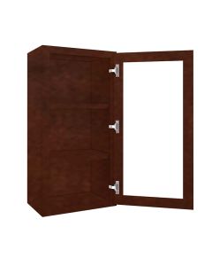 Wall Mullion Glass Door Cabinet with Finished Interior 18" x 36" Cleveland - Town Sell Cabinets