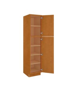 Charleston Toffee Utility Cabinet 18"W x 84"H Cleveland - Town Sell Cabinets