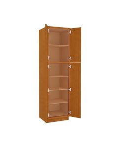 Charleston Toffee Utility Cabinet 24"W x 90"H Cleveland - Town Sell Cabinets