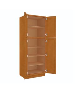Charleston Toffee Utility Cabinet 30"W x 84"H Cleveland - Town Sell Cabinets