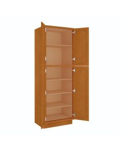 Charleston Toffee Utility Cabinet 30"W x 90"H Cleveland - Town Sell Cabinets