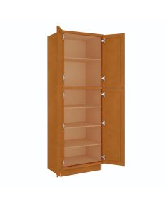 Charleston Toffee Utility Cabinet 30"W x 96"H Cleveland - Town Sell Cabinets