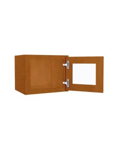 W1512BGFI - Wall Glass Door Cabinet with Finished Interior 15" x 12" Cleveland - Town Sell Cabinets