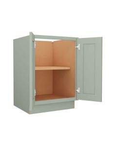 Craftsman Lily Green Shaker Base Full Height Door Cabinet 24" Cleveland - Town Sell Cabinets