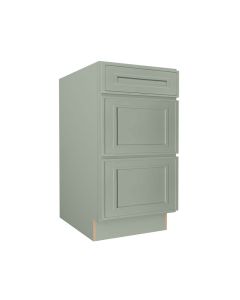 Craftsman Lily Green Shaker Drawer Base Cabinet 18" Cleveland - Town Sell Cabinets
