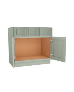 Craftsman Lily Green Shaker VB3621 - Vanity Base Cabinet Cleveland - Town Sell Cabinets