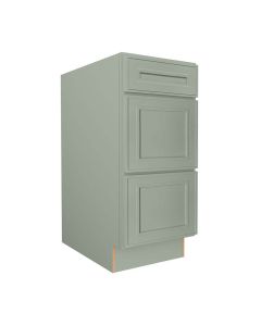 Craftsman Lily Green Shaker Vanity Drawer Base Cabinet 12" Cleveland - Town Sell Cabinets
