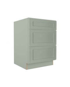 Craftsman Lily Green Shaker Vanity Drawer Base Cabinet 24" Cleveland - Town Sell Cabinets