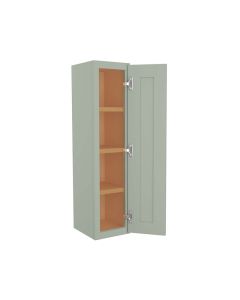 Craftsman Lily Green Shaker Wall Cabinet 9" x 42" Cleveland - Town Sell Cabinets