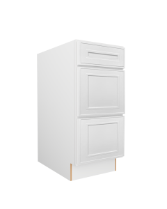 Craftsman White Shaker 3 Drawer Base Cabinet 12" Cleveland - Town Sell Cabinets