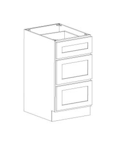 Summit Shaker White Three Drawer Base Cabinet 18" Cleveland - Town Sell Cabinets