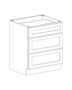 3 Drawer Base Cabinet 24" Cleveland - Town Sell Cabinets