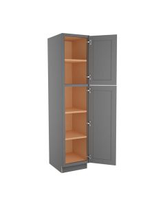 Grey Shaker Elite Utility Cabinet 18"W x 84"H Cleveland - Town Sell Cabinets