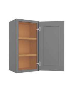 Grey Shaker Elite Wall Cabinet 15"W x 30"H Cleveland - Town Sell Cabinets