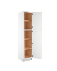 Key Largo White Utility Cabinet 18"W x 90"H Cleveland - Town Sell Cabinets