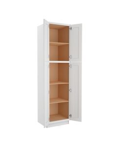 Key Largo White Utility Cabinet 24"W x 96"H Cleveland - Town Sell Cabinets