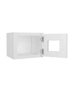 Key Largo White Wall Open Frame Glass Door Cabinet  15"W x 12"H Cleveland - Town Sell Cabinets