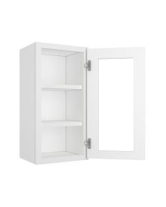 Key Largo White Wall Open Frame Glass Door Cabinet 15"W x 30"H Cleveland - Town Sell Cabinets