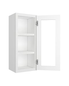 Key Largo White Wall Open Frame Glass Door Cabinet 15"W x 36"H Cleveland - Town Sell Cabinets