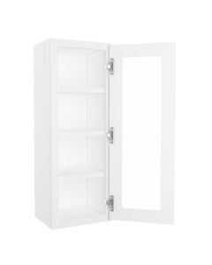 Key Largo White Wall Open Frame Glass Door Cabinet 15"W x 42"H Cleveland - Town Sell Cabinets