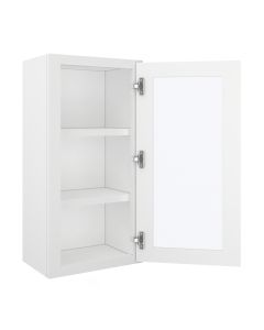 Key Largo White Wall Open Frame Glass Door Cabinet 18"W x 36"H Cleveland - Town Sell Cabinets