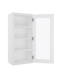 Key Largo White Wall Open Frame Glass Door Cabinet 18"W x 42"H Cleveland - Town Sell Cabinets
