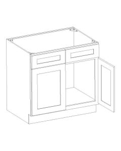 Summit Shaker White Sink Base Cabinet 36" Cleveland - Town Sell Cabinets