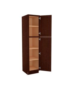 Espresso Shaker Utility Cabinet 18"W x 84"H Cleveland - Town Sell Cabinets